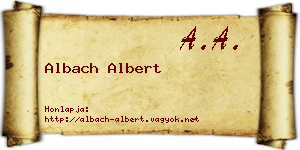 Albach Albert névjegykártya