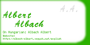 albert albach business card